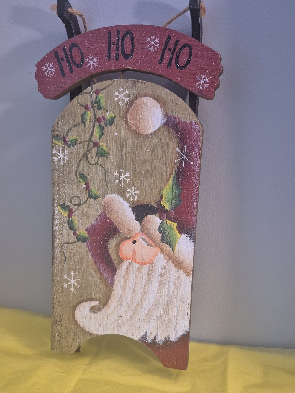 Festive Red Santa Wall Hanging Holiday Decor